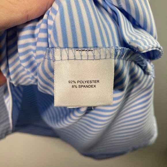 Mens‎ Peter Millar Summer Comfort Polo Shirt Striped 2XL Blue White - Picture 7 of 8